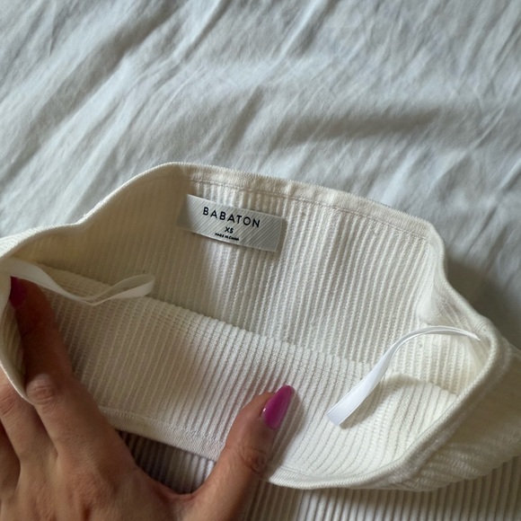 Babaton Cream Ribbed Tube Top - Picture 2 of 3